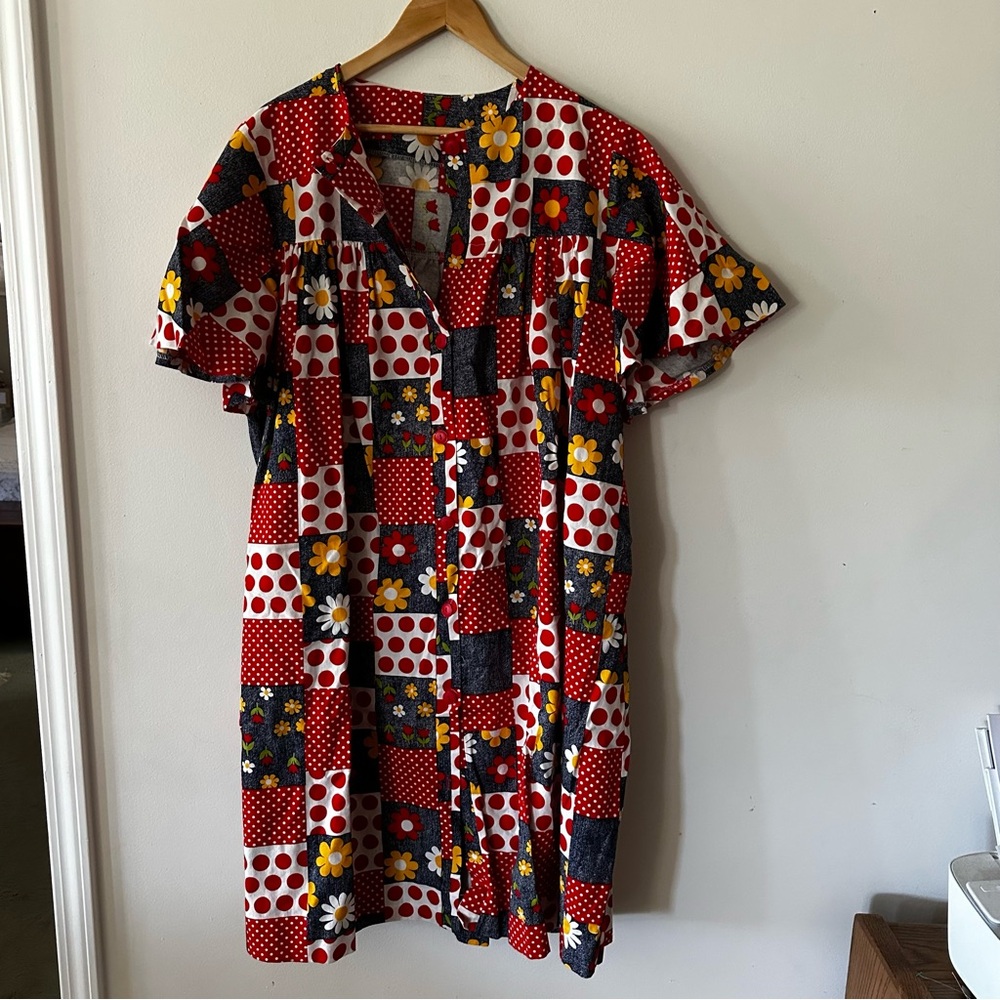 Vintage 70s Housedress Muumuu Ooak (Mm) - image 1